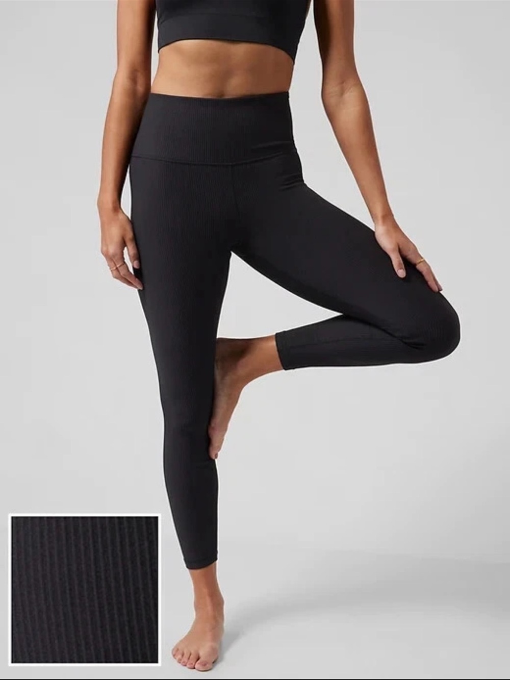 Athleta Elation Rib Tight Leggings in Black
